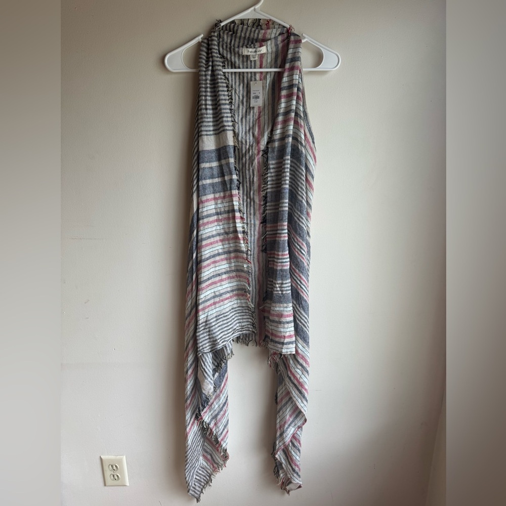 Francesca's Multicolor Striped Cardigan Sleeveless One Size NWT